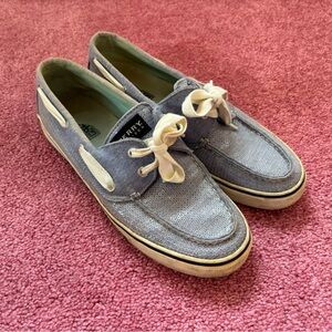 Light Blue Sperry Slip Ons